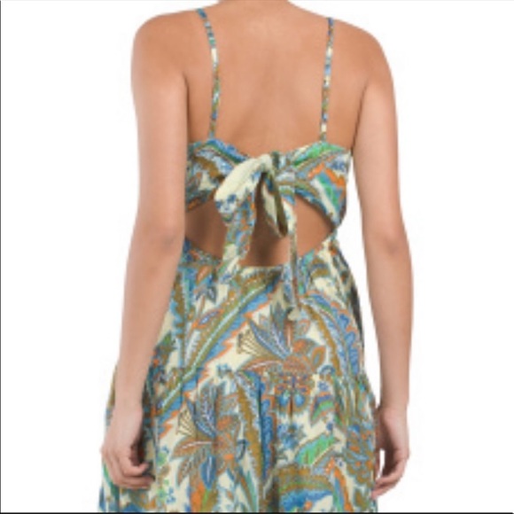 NWT House of Harlow Boho Floral Blue Ivory V-neck Maxi Dress - Picture 17 of 17